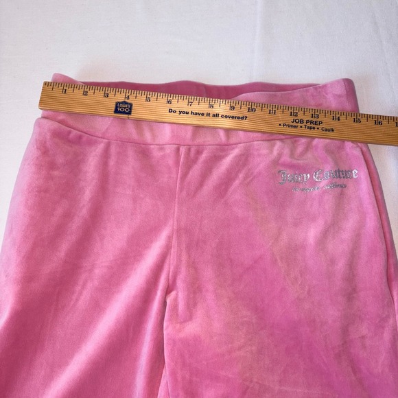 Juicy Couture Pink Velour Tracksuit Hoodie & Wide Leg Pants Set Silver Logo m - Picture 13 of 16